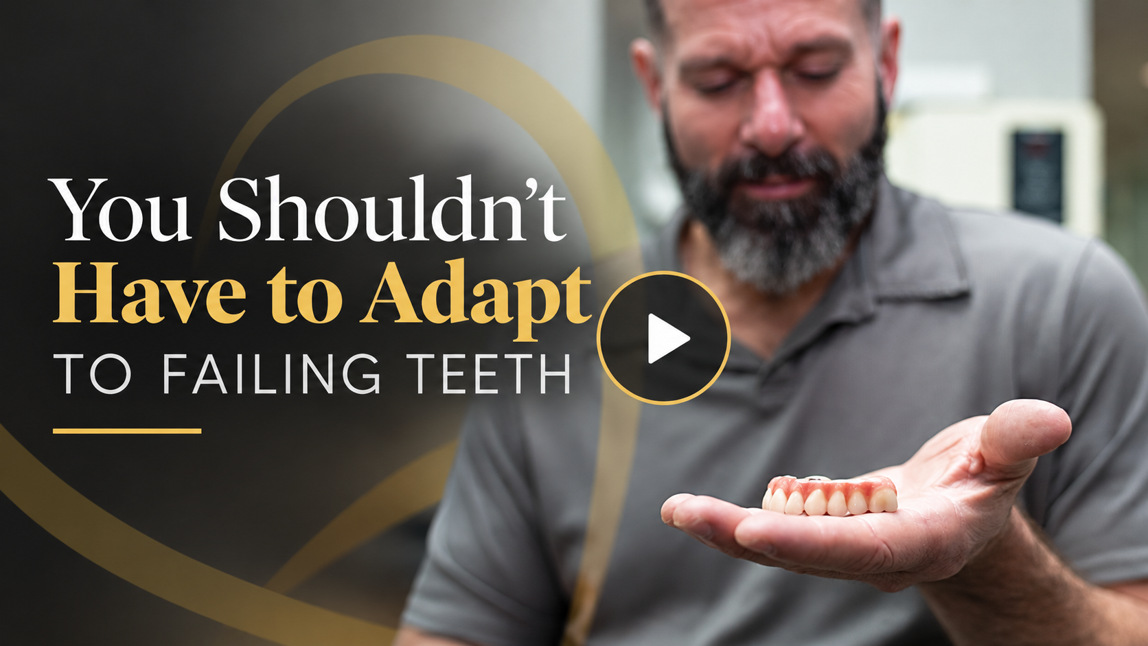Patient holding a dental restoration